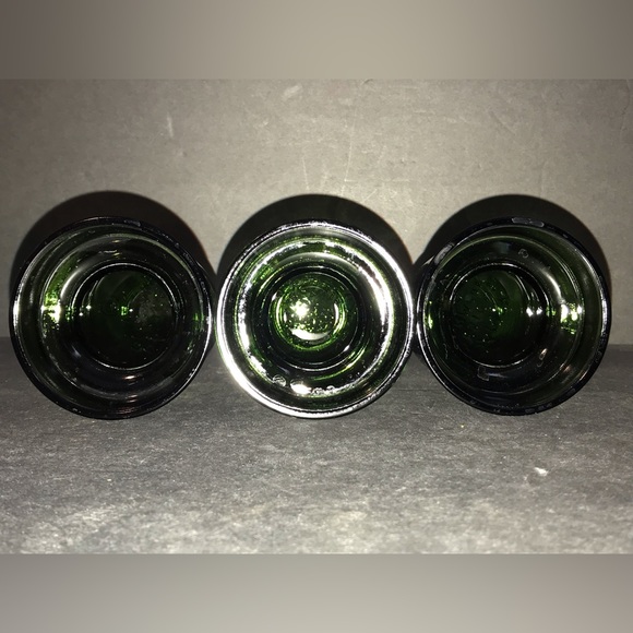 3 Vintage Dansk Green Glass Candle Holder Denmark MidCenturyModern Votive Holder - Picture 6 of 14